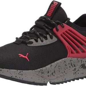 NEW PUMA Pacer Future Junior Trek Boys 6/7 Running Sneaker Black Red Gray
